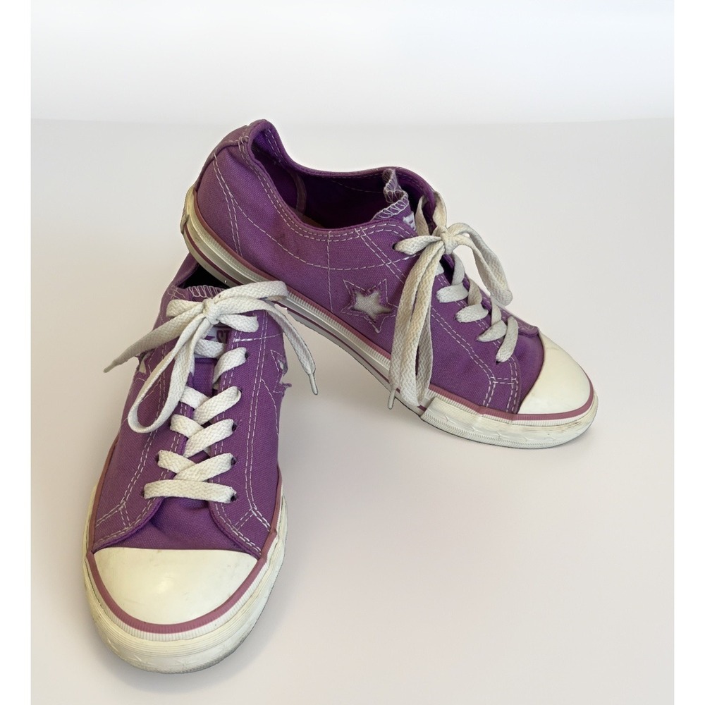 Converse One Star Low Top Purple Canvas Sneakers Womens Size 8 Classic Lows Y2K